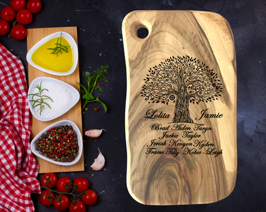 Engraved Wooden Board Aromatic - Our Family Tree