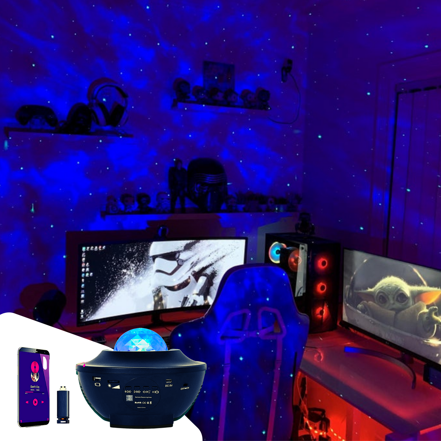 NEW! Gaming Room Galaxy LED Projector