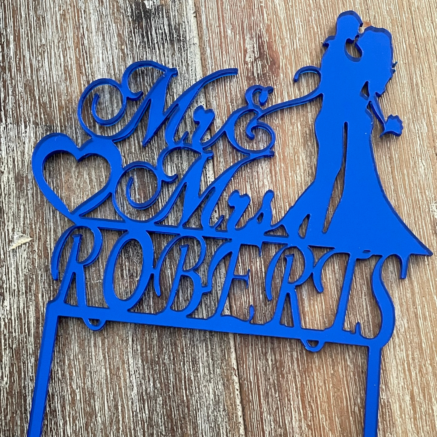 Mr and Mrs Heart Cake Topper