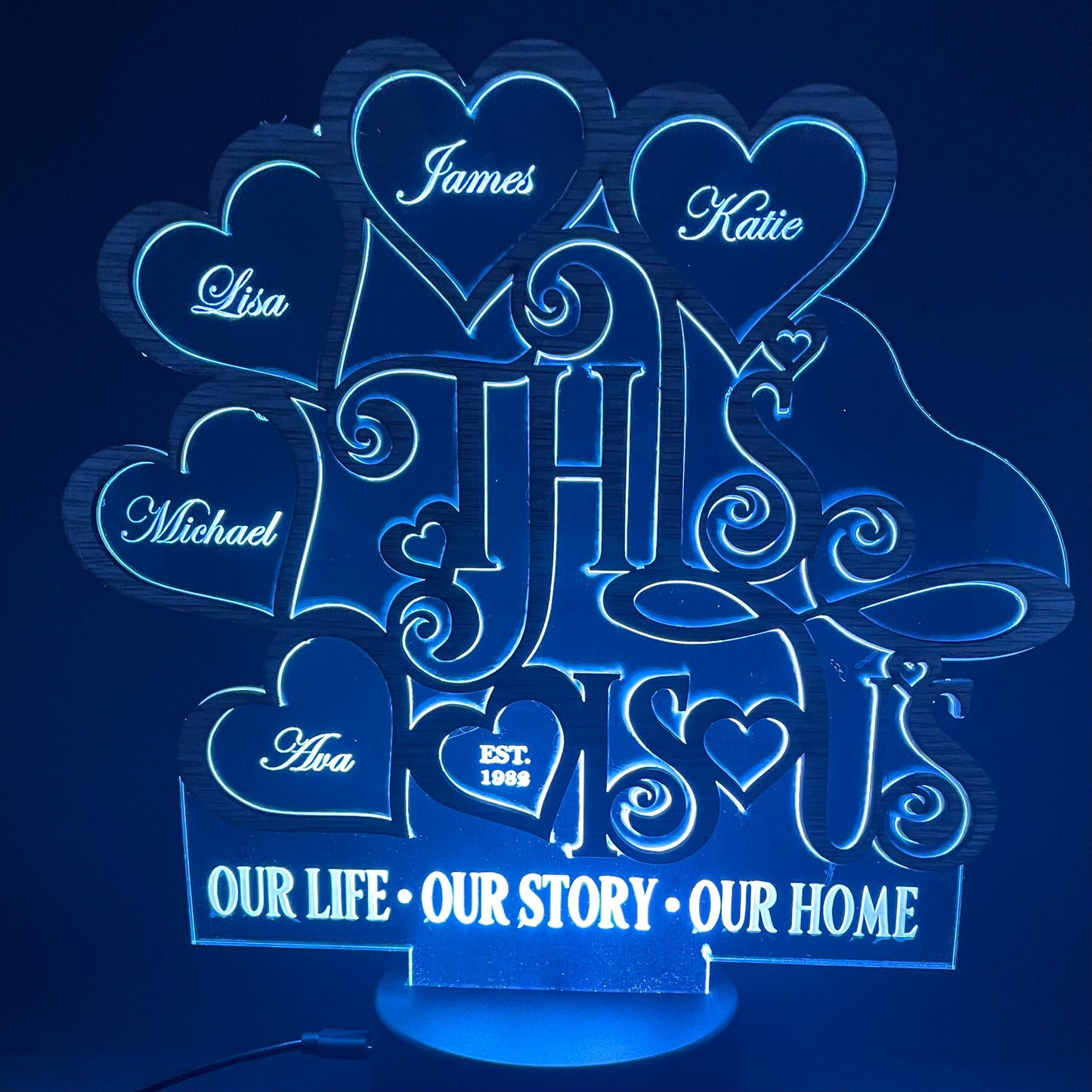 This Is Us LED Lamp - Laser Engraving Gift