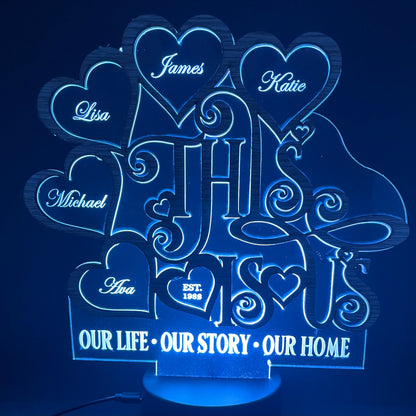 Custom Family Tree Gift LED Lamp - Personalized Gift Idea