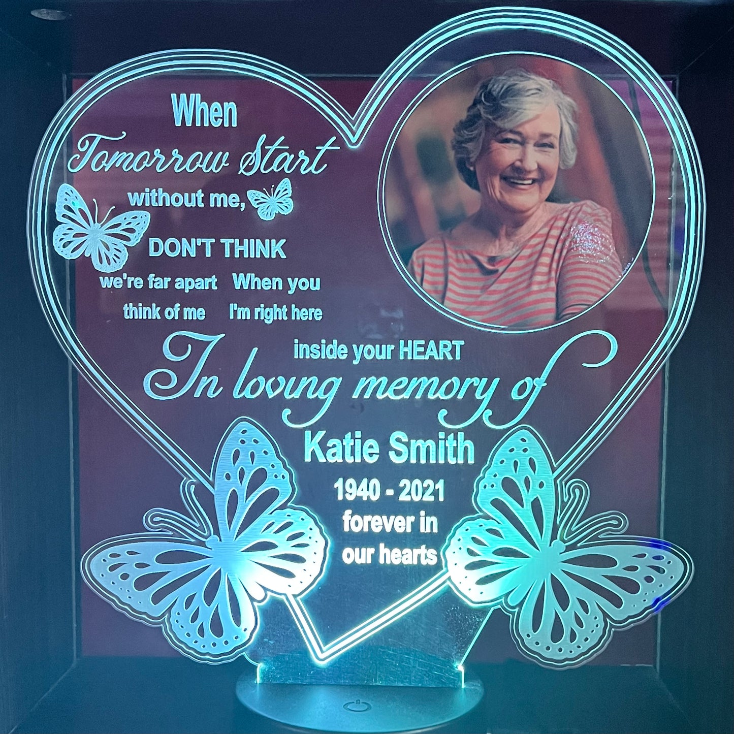 Always In Our Hearts Memorial LED Lamp
