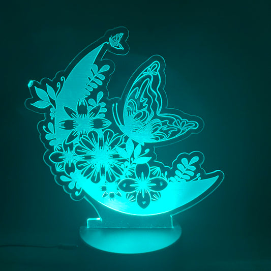 Butterfly and Moon LED Lamp