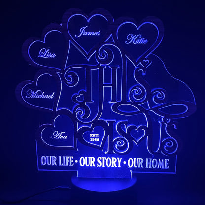This Is Us LED Lamp - Laser Engraving Gift