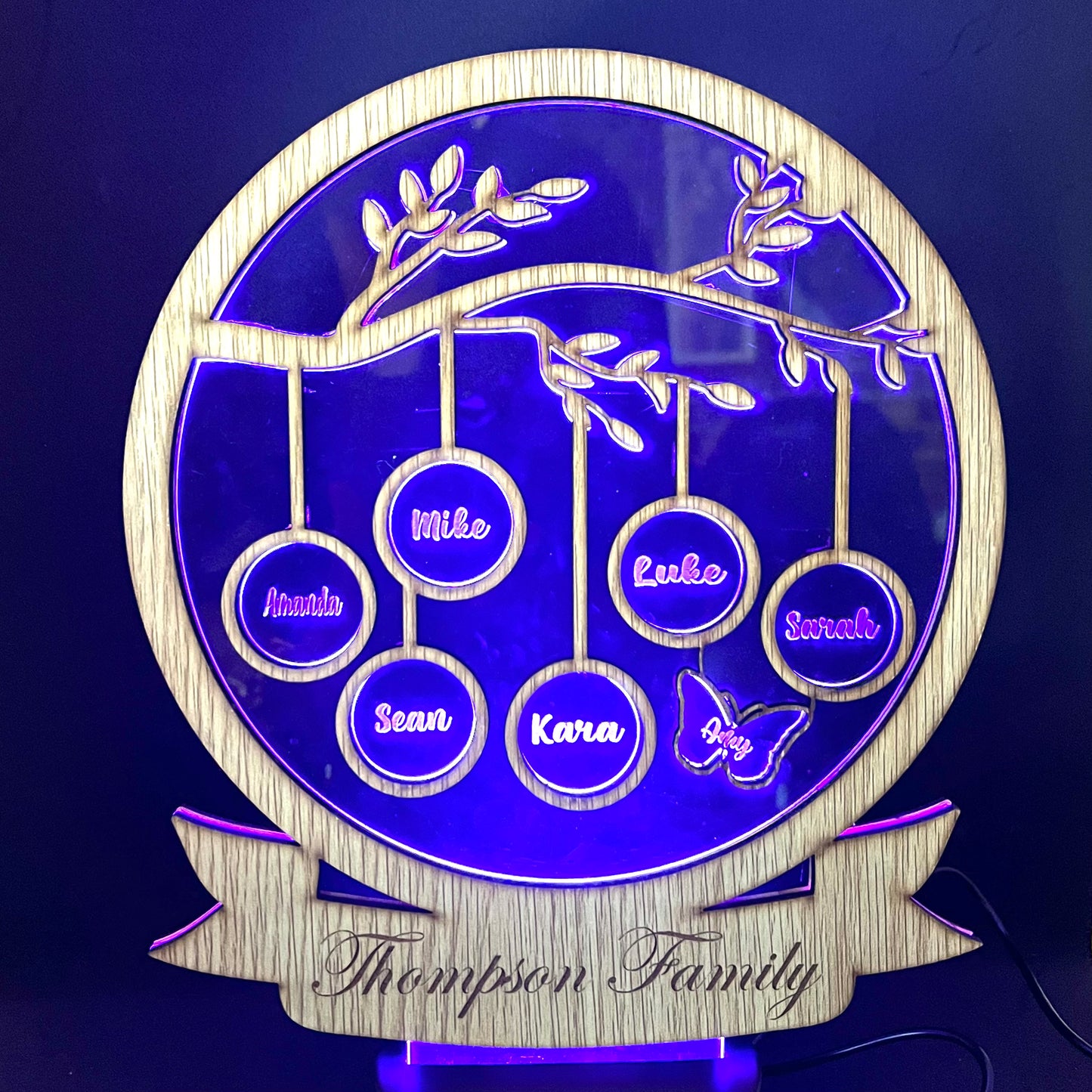 Customized Family Tree LED Lamp Gift - Personalized Gift Idea